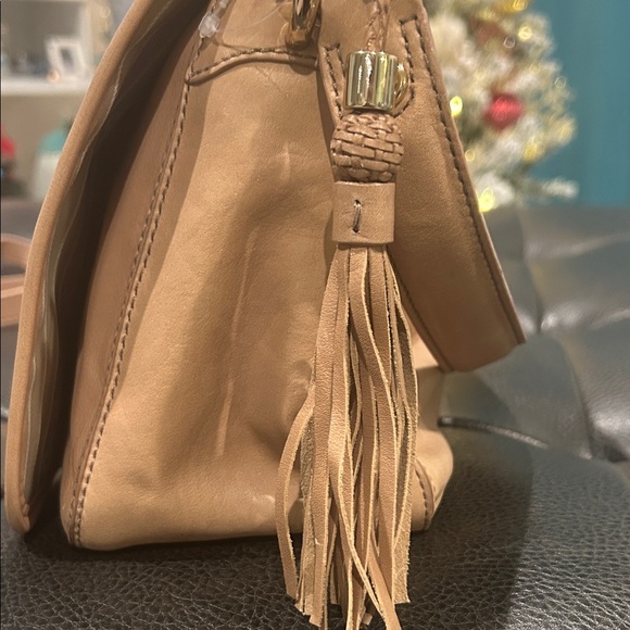 Cole Haan Tan Woven Leather Shoulder Bag NWOT w/detachable crossbody strap - Picture 5 of 8